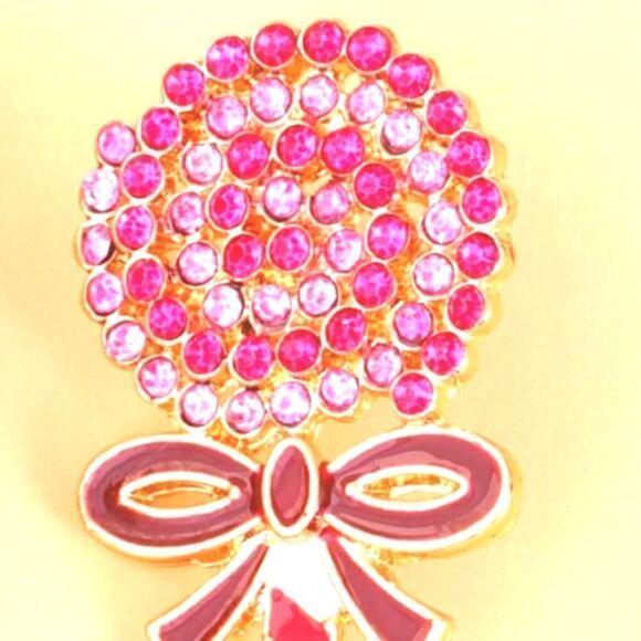 Cb#5 CHRISTMAS LOLLIPOPS  RHINESTONE EARRINGS - Picture 3 of 9